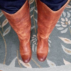 Frye Melissa Cowboy Western Tall Riding Boots Womens Brown Leather